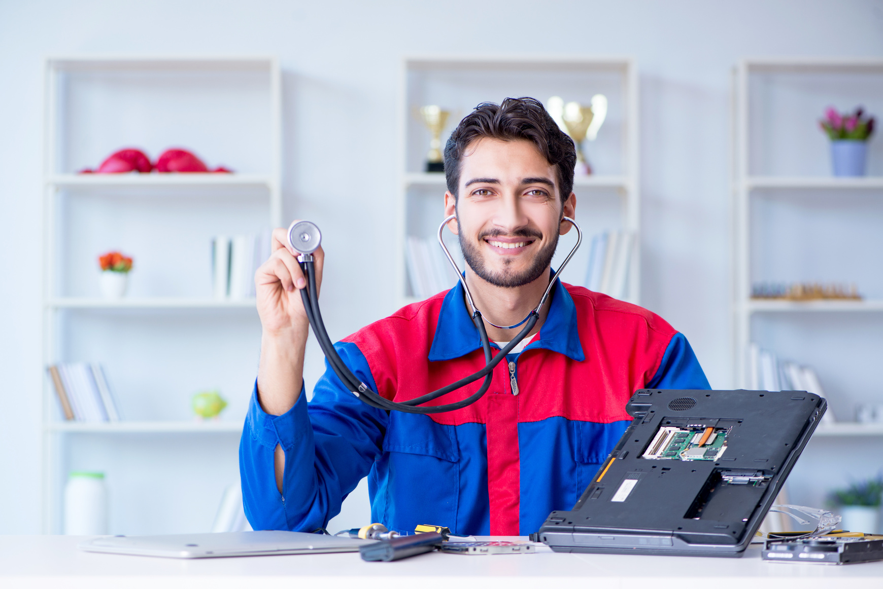 Repairman Working in Technical Support 